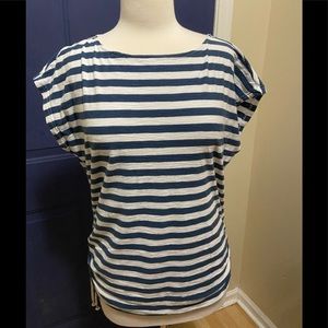 Set of 2! Chaps T-shirts Navy Stripes & Aqua
